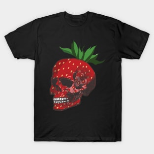 Strawberry skull art T-Shirt